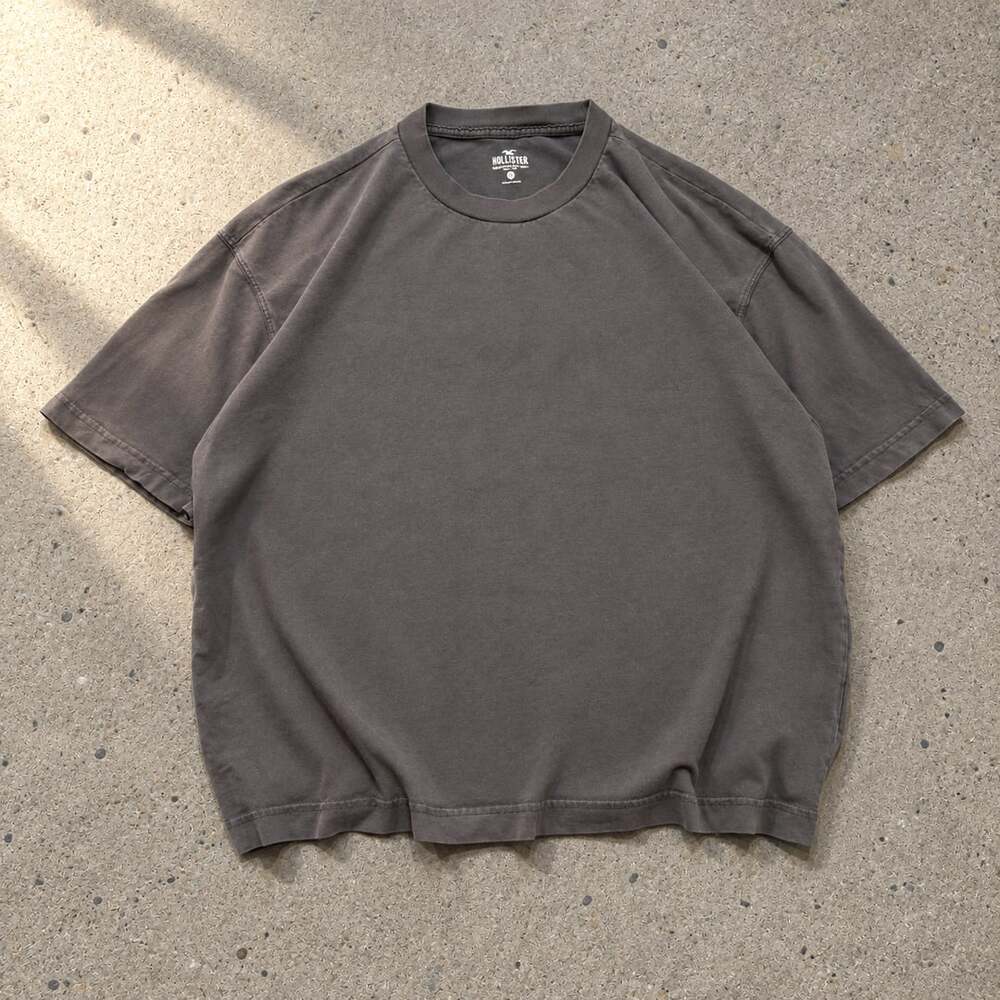 Hollister Heavyweight Boxy Crop T-Shirt Vintage Grey Size L